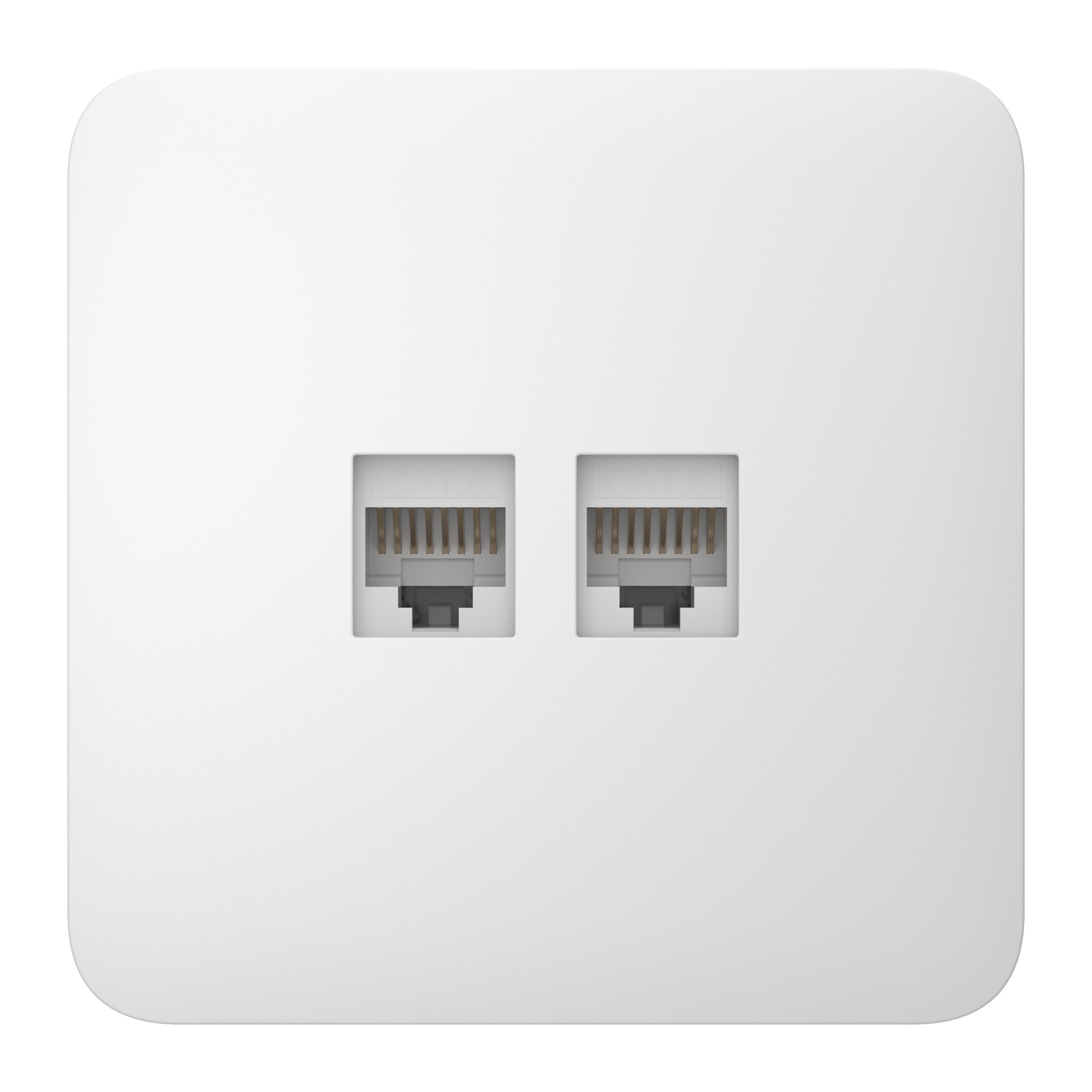Render – Ajax Outlet (LAN) - white LAN connector - white - front SOLOCOVER LAN-W - Image 1